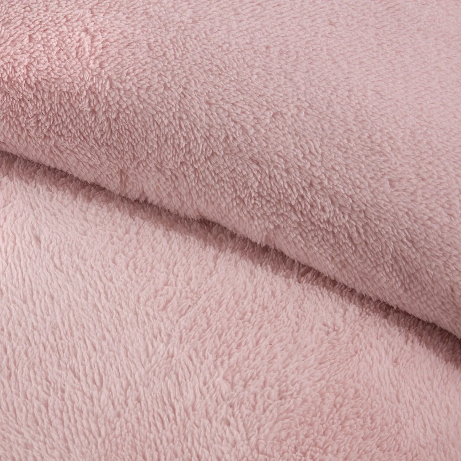 Teddy Fleece King Size Duvet Set - Blush