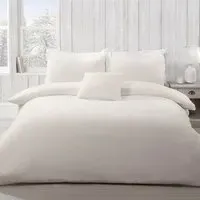 Teddy Fleece King Size Duvet Set - Ivory