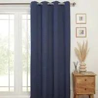 Toronto Boucle Curtain Panel - Navy