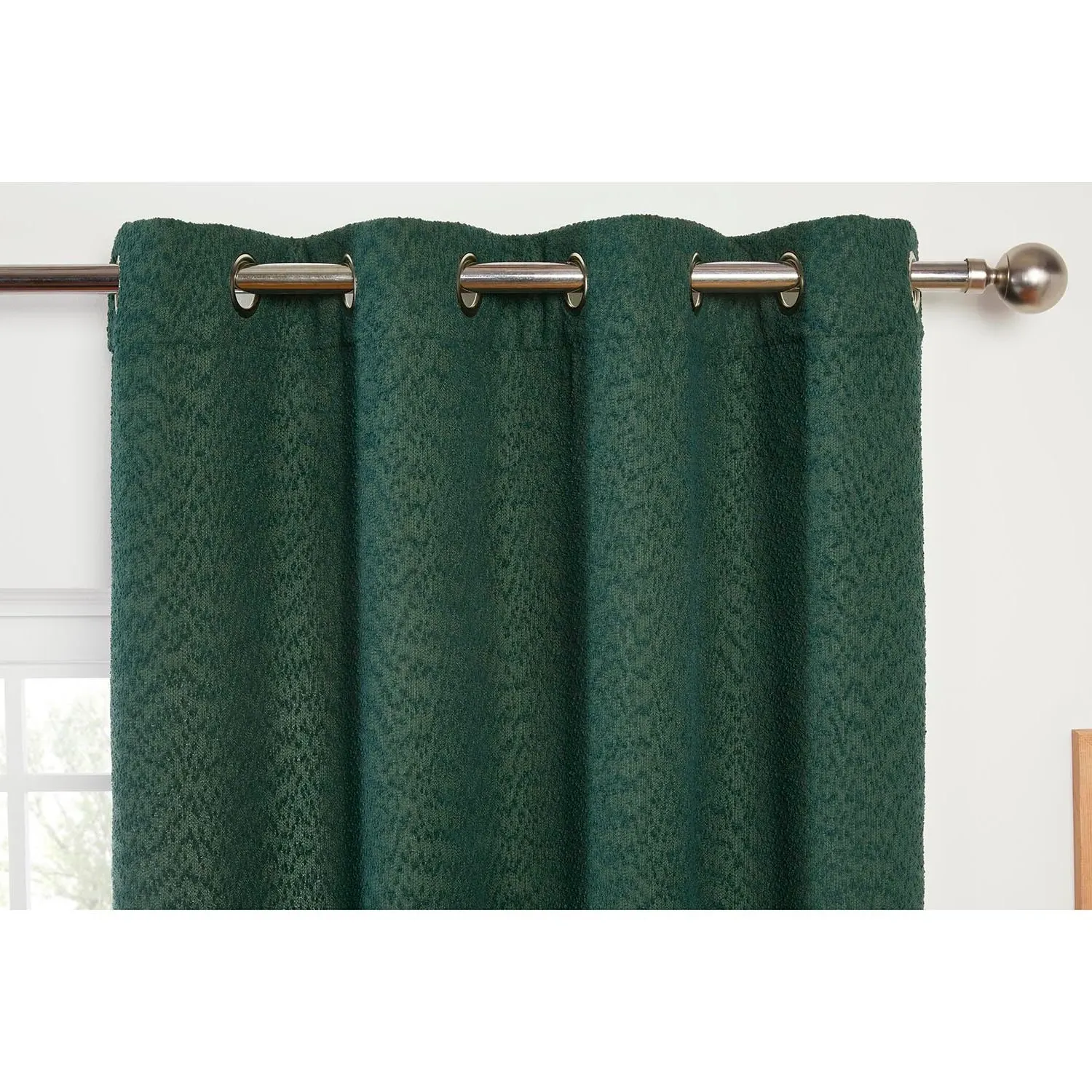 Toronto Panel Curtain - Green, Boucle