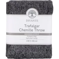 Trafalgar Chenille Throw with Shimmer Effect - Charcoal