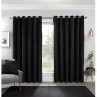 Vermont Velvet Blackout Curtain - Black