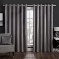 Vermont Velvet Blackout Curtain with Eyelet Header - Charcoal