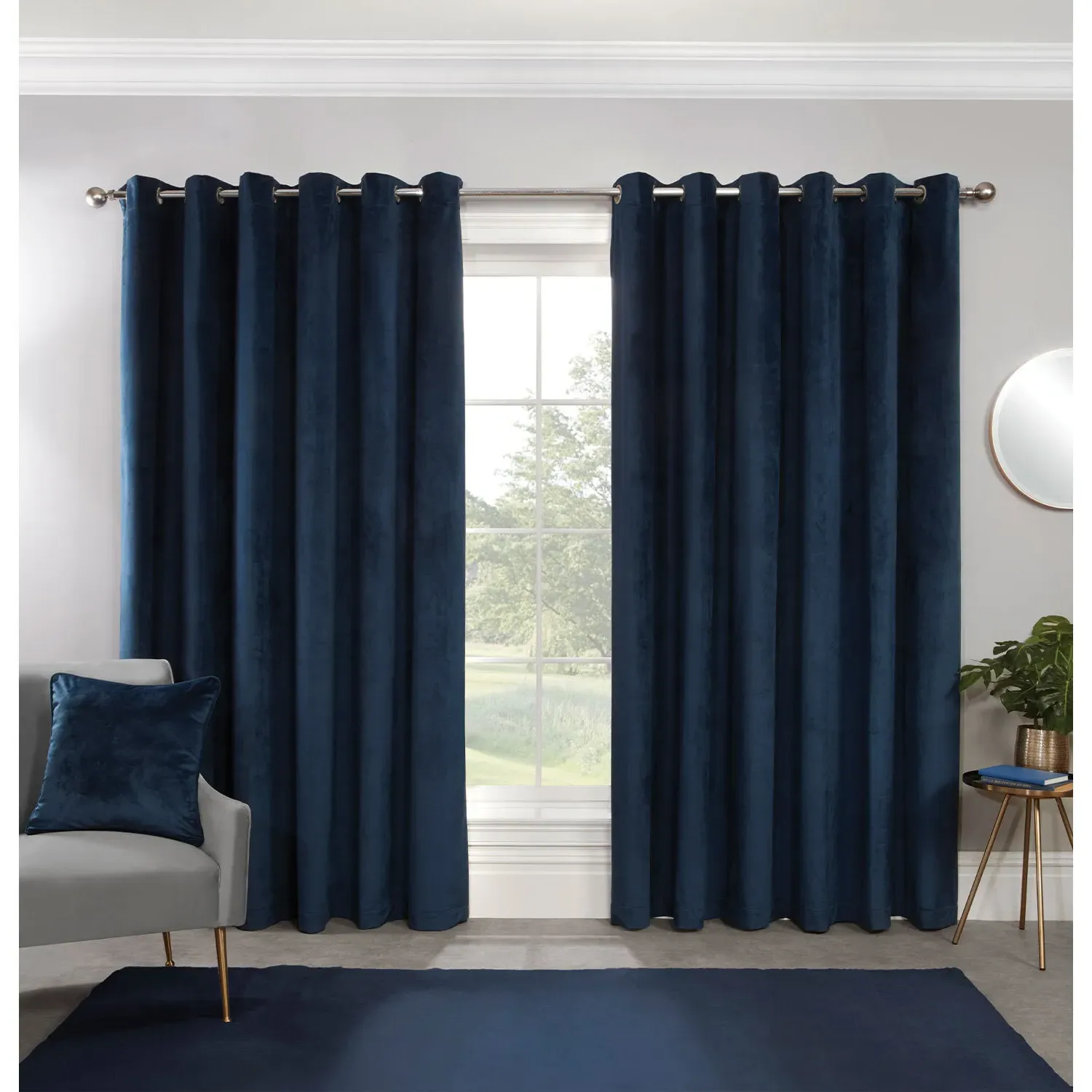 Vermont Velvet Blackout Curtains - Navy image