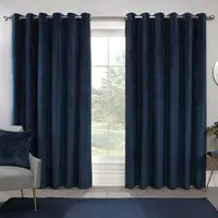 Vermont Velvet Blackout Curtains - Navy