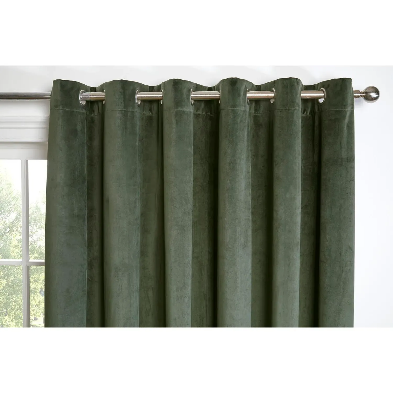 Vermont Velvet Blackout Curtains with Eyelets - Olive