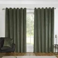 Vermont Velvet Blackout Curtains with Eyelets - Olive