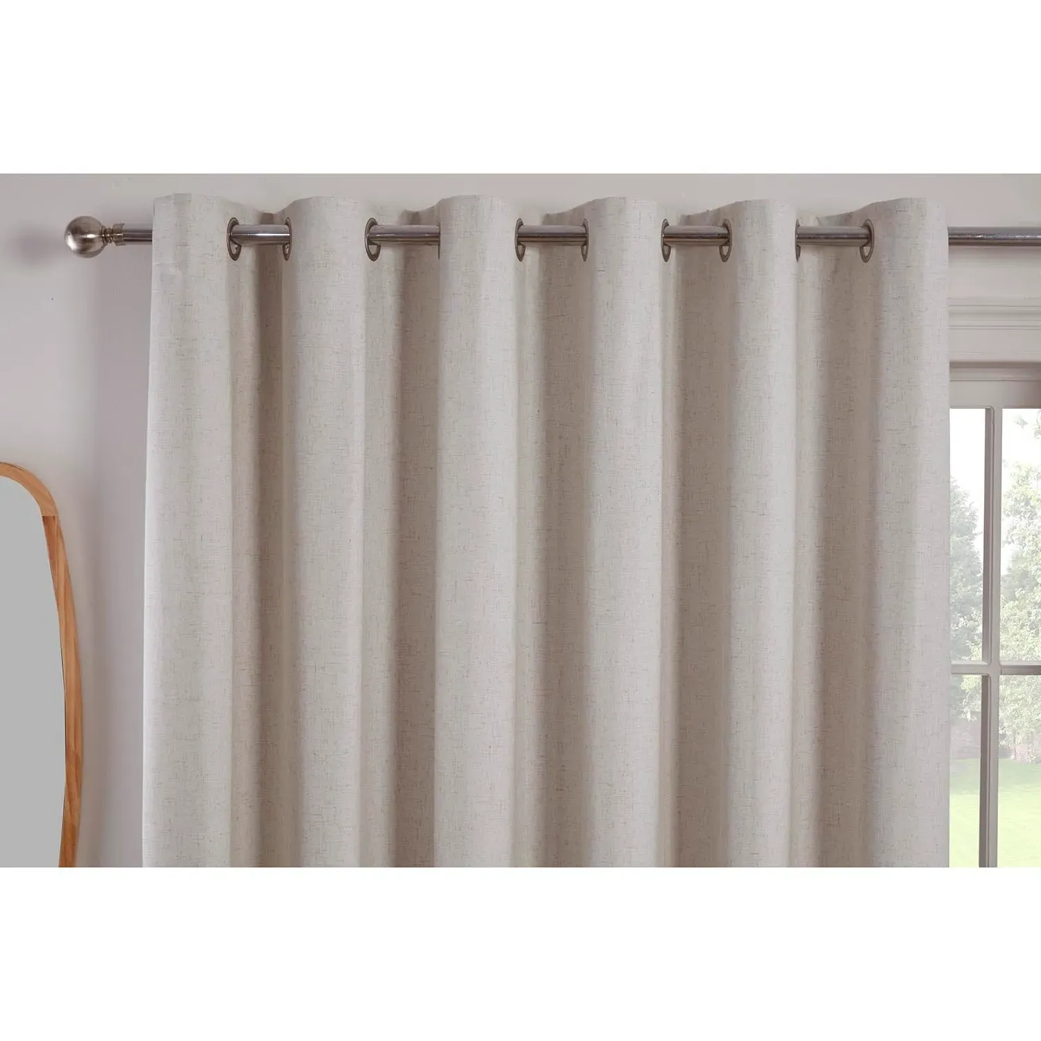 Verona Linen Look Blackout Curtains - Natural