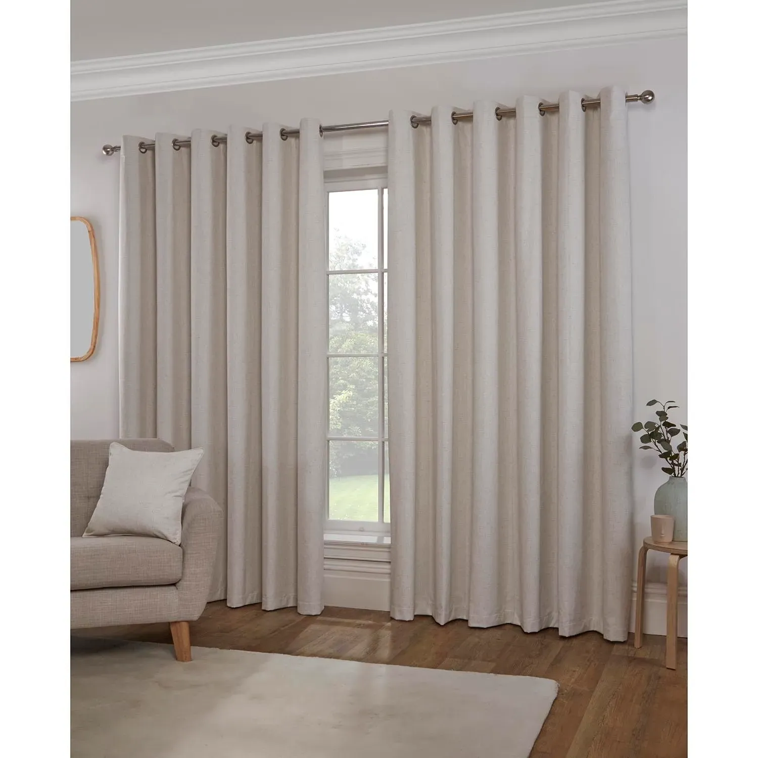 Verona Linen Look Blackout Curtains - Natural