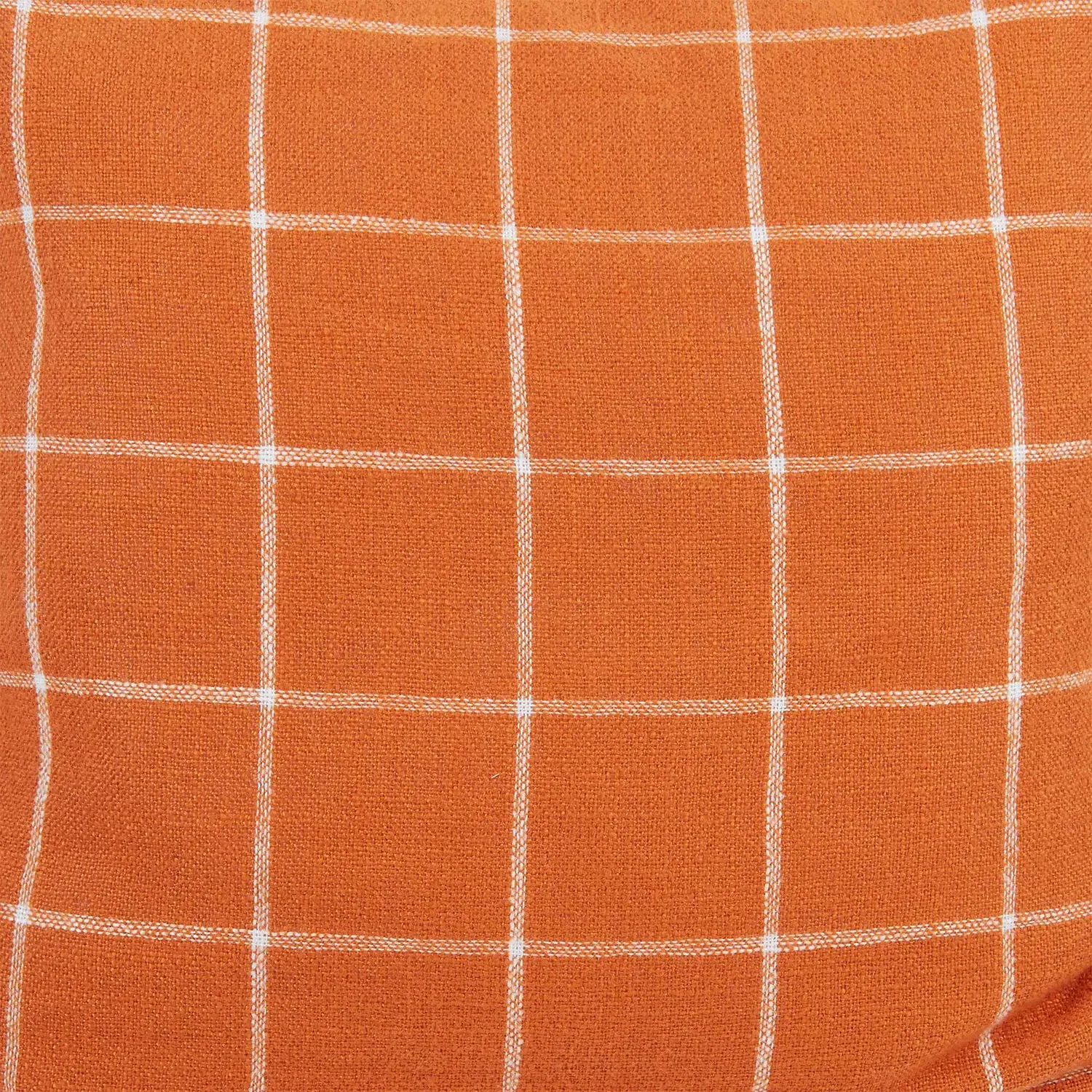 Woodland Check Cushion - Orange