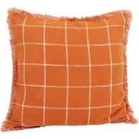 Woodland Check Cushion - Orange