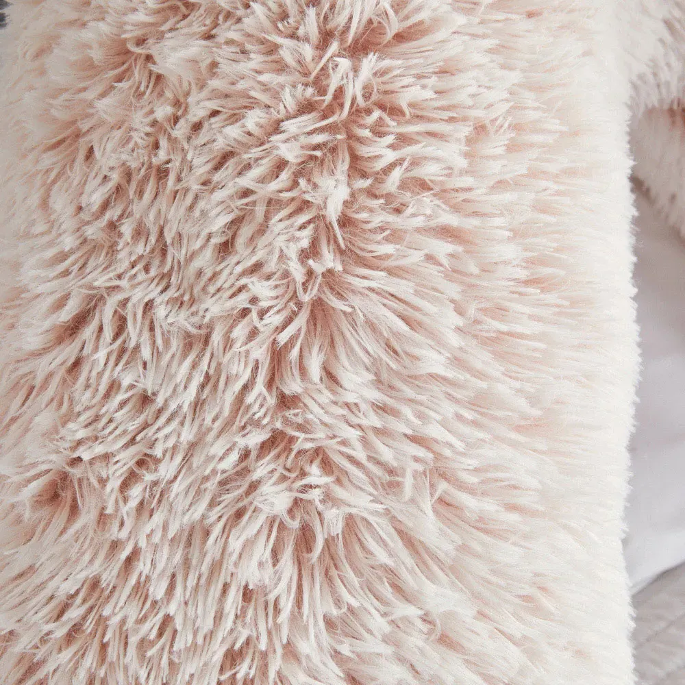 Huggleland V Shape Pillow - Pink, Faux Fur