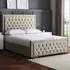 Allegra Double Upholstered Bed Frame with Headboard - Cream