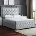 Allegra King Size Ottoman Bed with Headboard - Silver
