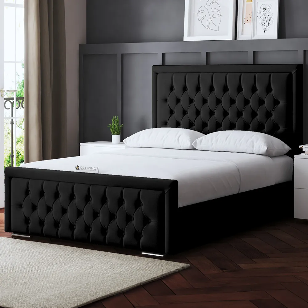Allegra Single Ottoman Bed with Headboard - Black image