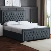 Allegra Single Ottoman Bed with Headboard - Grey