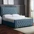 Allegra Single Upholstered Bed Frame with Headboard - Blue