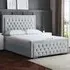 Allegra Single Upholstered Bed Frame with Headboard - Silver