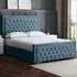 Allegra Small Double Ottoman Bed with Headboard - Blue