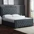Allegra Small Double Upholstered Bed Frame with Headboard - Grey
