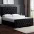 Allegra Super King Upholstered Bed Frame with Headboard - Black