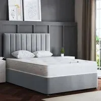 Amelia Double Upholstered Divan Bed with 2 Drawers - Silver
