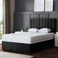 Amelia Double Upholstered Divan Bed with 4 Drawers - Black