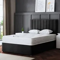 Amelia Double Upholstered Panel Divan Bed - Black
