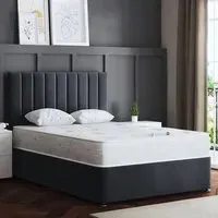 Amelia Single Upholstered Divan Bed with 2 Drawers - Grey