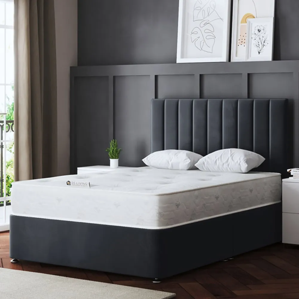 Amelia Super King Size Divan Bed with Storage - Steel Grey
