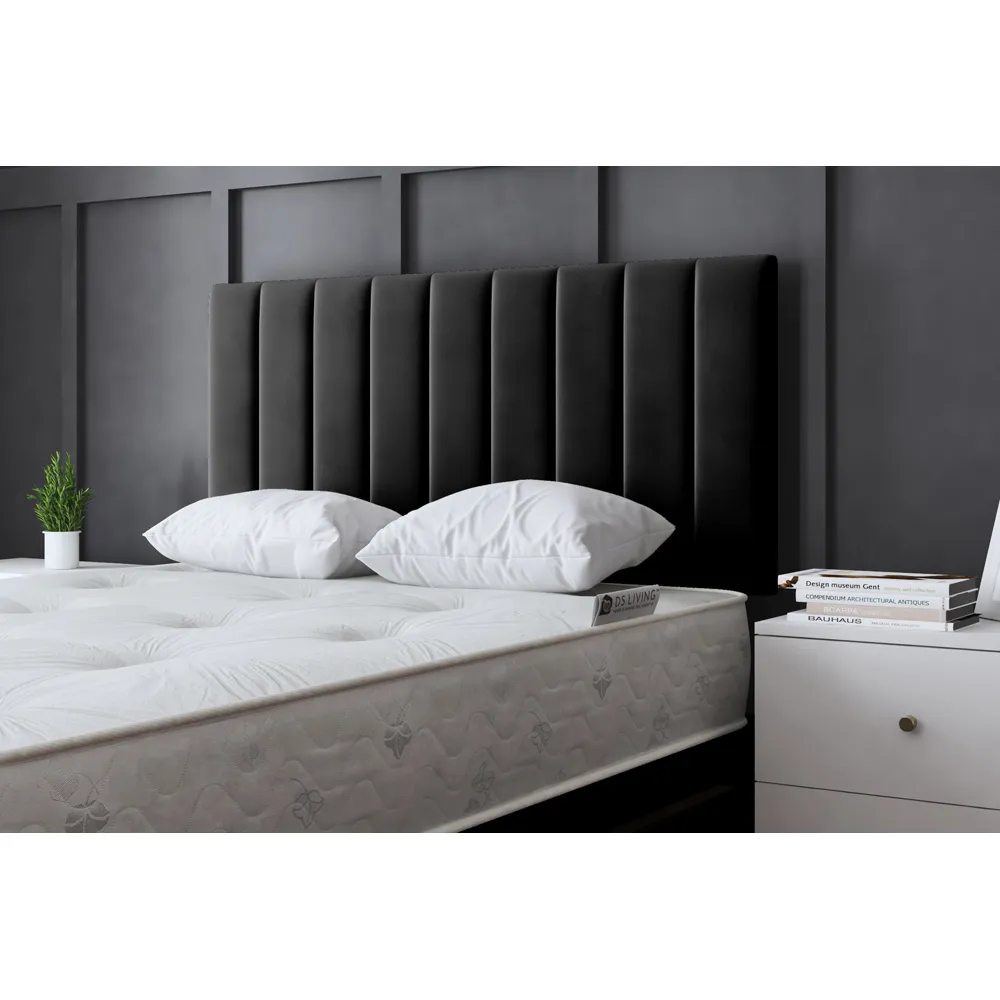 Amelia Super King Size Upholstered Divan Bed with 4 Drawers - Black
