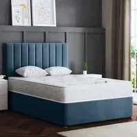 Amelia Super King Size Upholstered Divan Bed with 4 Drawers - Blue