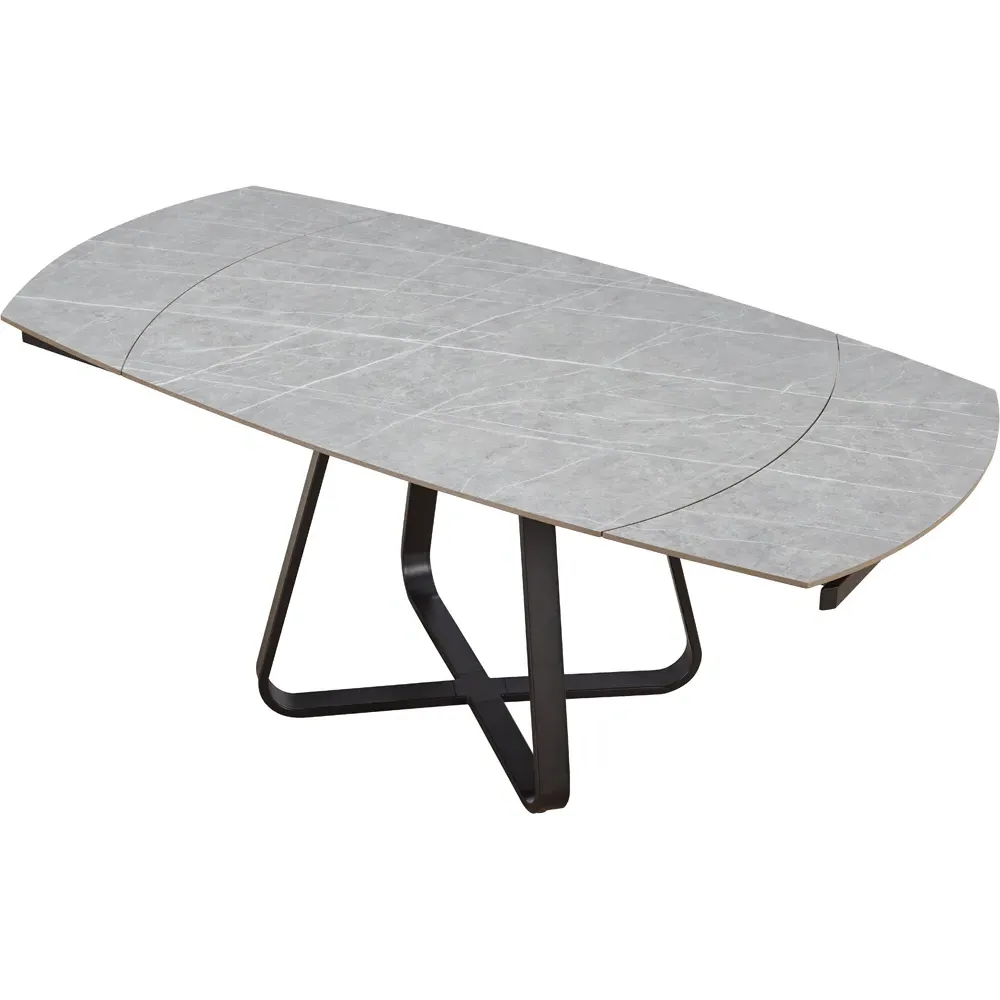 Arden 6-Seater Extendable Dining Table - Black, Ceramic