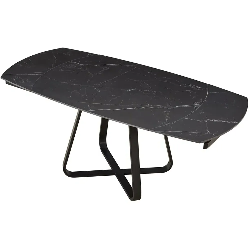 Arden 6-Seater Extendable Dining Table - Black, Ceramic