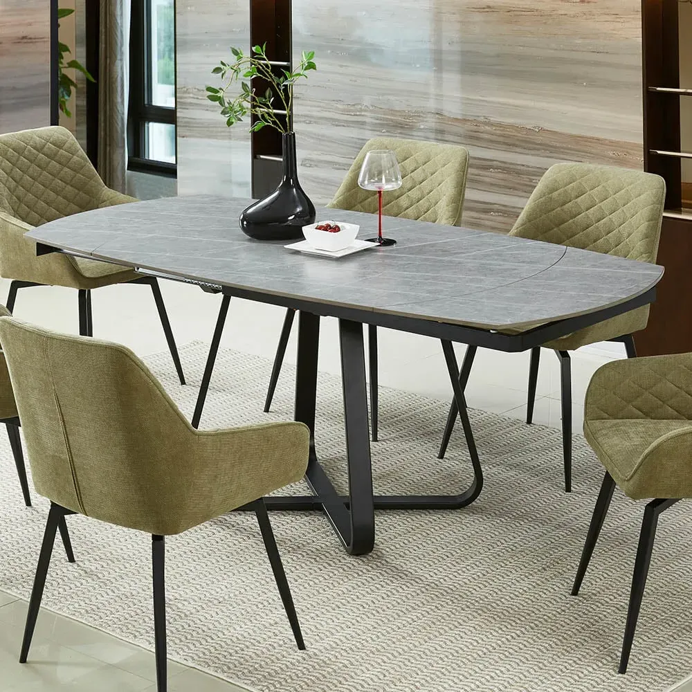 Arden 6-Seater Extendable Dining Table - Grey, Ceramic
