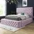 Cambridge King Size Bed Frame - Pink, Velvet