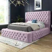 Cambridge Super King Size Bed Frame - Pink, Velvet
