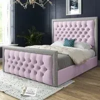 Cheltenham Super King Size Bed Frame - Pink, Velvet