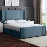 Elara Double Winged Panel Bed Frame - Blue