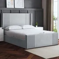 Elara Double Winged Panel Bed Frame - Silver