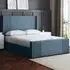 Elara Double Winged Panel Ottoman Bed - Blue