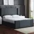 Elara King Size Winged Panel Ottoman Bed - Grey