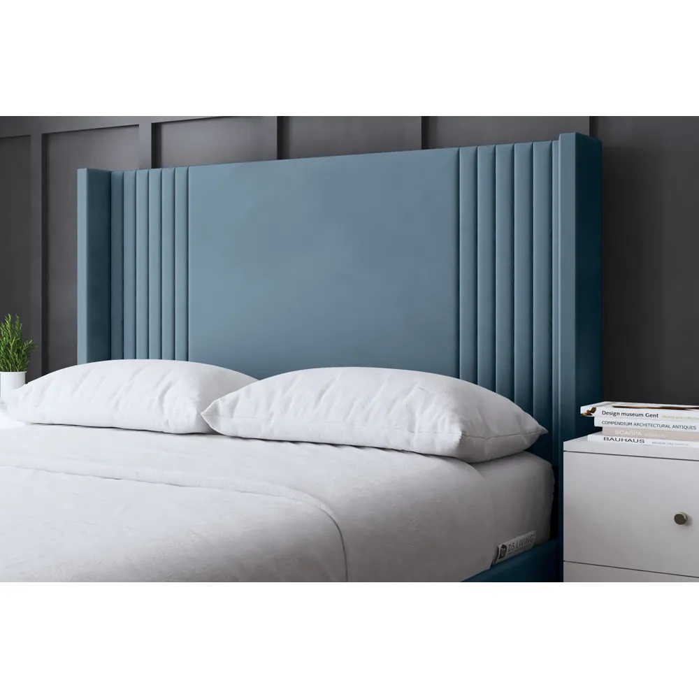 Elara Single Winged Panel Bed Frame - Blue