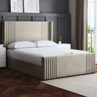 Elara Single Winged Panel Bed Frame - Cream