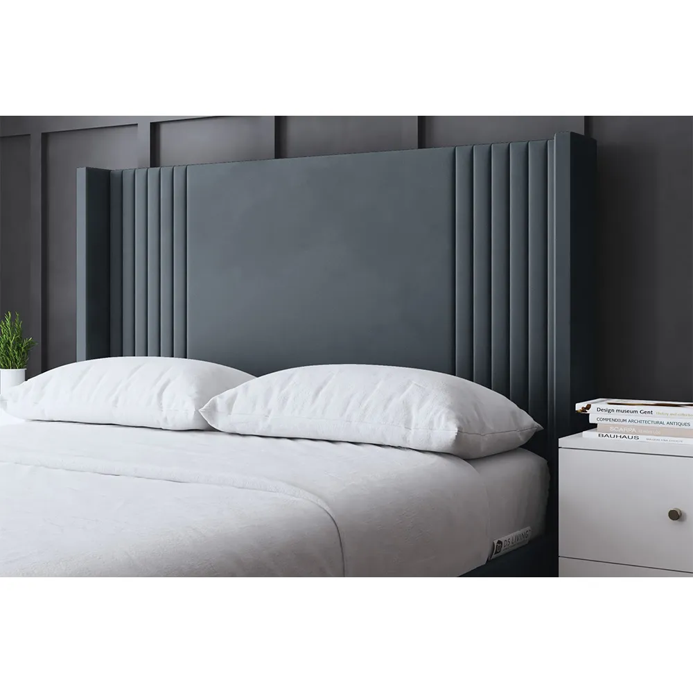 Elara Single Winged Panel Bed Frame - Grey