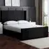 Elara Super King Winged Panel Bed Frame - Black