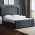 Elara Super King Winged Panel Bed Frame - Grey