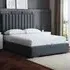 Evangeline Double Upholstered Bed Frame with Headboard - Grey