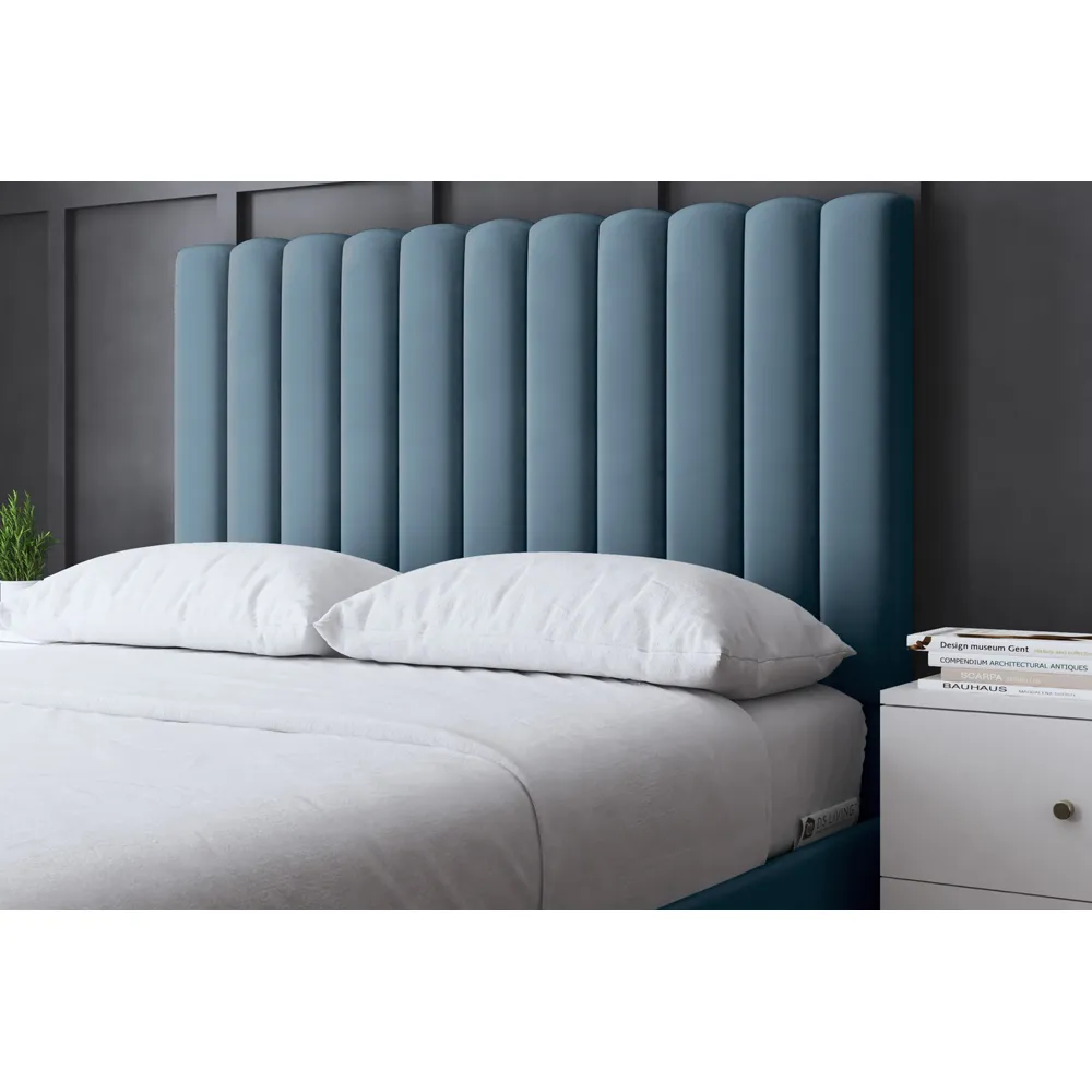 Evangeline King Size Ottoman Bed with Storage - Blue