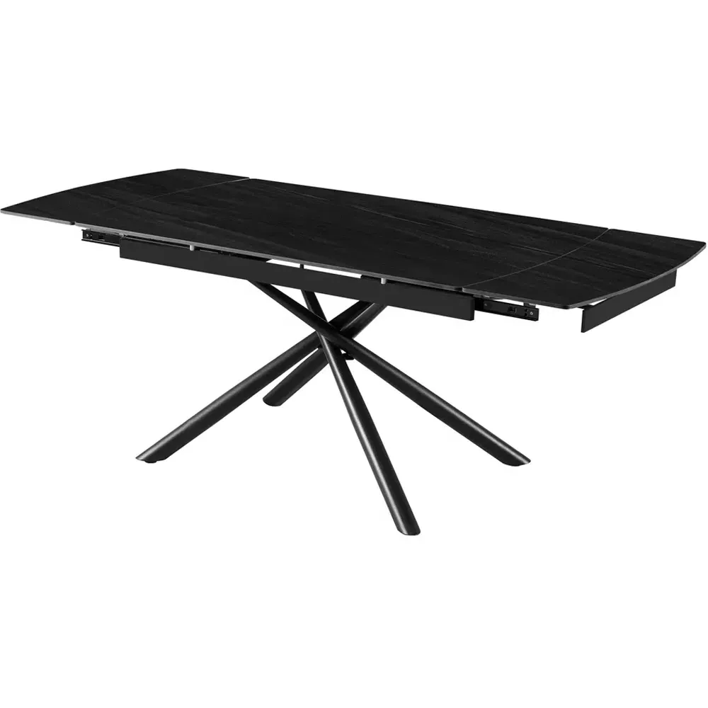 Kairo 6-Seater Extendable Dining Table - Black, Sintered Stone
